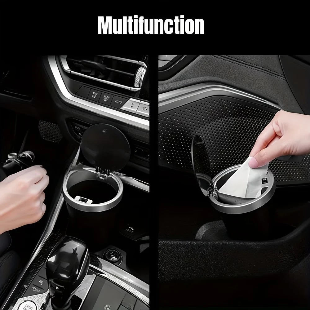 Car Trash Can With Lid, Fit For Center Console, Armrest Or Door Storage, Multi-Functional Cup Holder & Organizer, Compact Design For Vehicle & Home Use, Car Trash Can, Car Trash Bin, Car Interior Toil