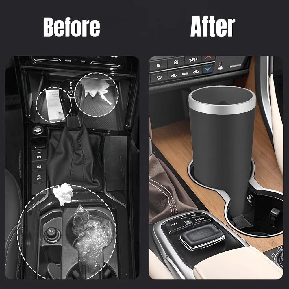 Car Trash Can With Lid, Fit For Center Console, Armrest Or Door Storage, Multi-Functional Cup Holder & Organizer, Compact Design For Vehicle & Home Use, Car Trash Can, Car Trash Bin, Car Interior Toil