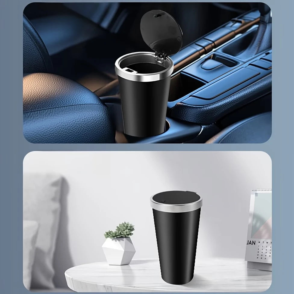 Car Trash Can With Lid, Fit For Center Console, Armrest Or Door Storage, Multi-Functional Cup Holder & Organizer, Compact Design For Vehicle & Home Use, Car Trash Can, Car Trash Bin, Car Interior Toil