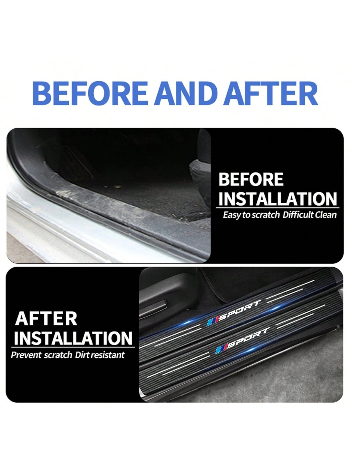 Carbon Fiber Car Door Sill Protector/Rear Bumper Protector/Leather Vinyl Sticker For BMW 1 Series, 3 Series, 5 Series, 7 Series, 2 Series, 4 Series, 6 Series, X Series, X1, X3, X5, X6, X4, F30, G30, G