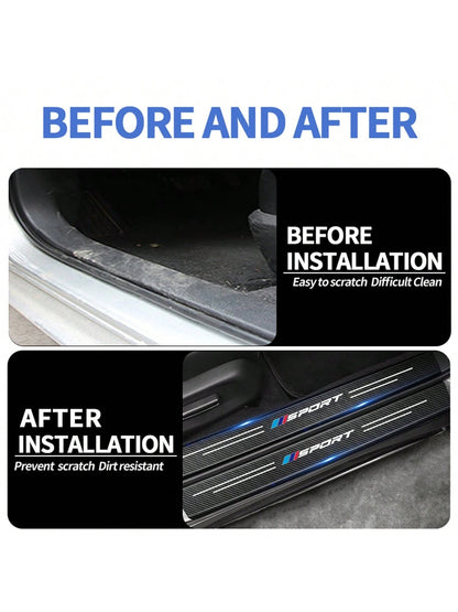 Carbon Fiber Car Door Sill Protector/Rear Bumper Protector/Leather Vinyl Sticker For BMW 1 Series, 3 Series, 5 Series, 7 Series, 2 Series, 4 Series, 6 Series, X Series, X1, X3, X5, X6, X4, F30, G30, G
