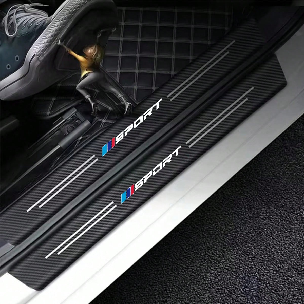 Carbon Fiber Car Door Sill Protector/Rear Bumper Protector/Leather Vinyl Sticker For BMW 1 Series, 3 Series, 5 Series, 7 Series, 2 Series, 4 Series, 6 Series, X Series, X1, X3, X5, X6, X4, F30, G30, G