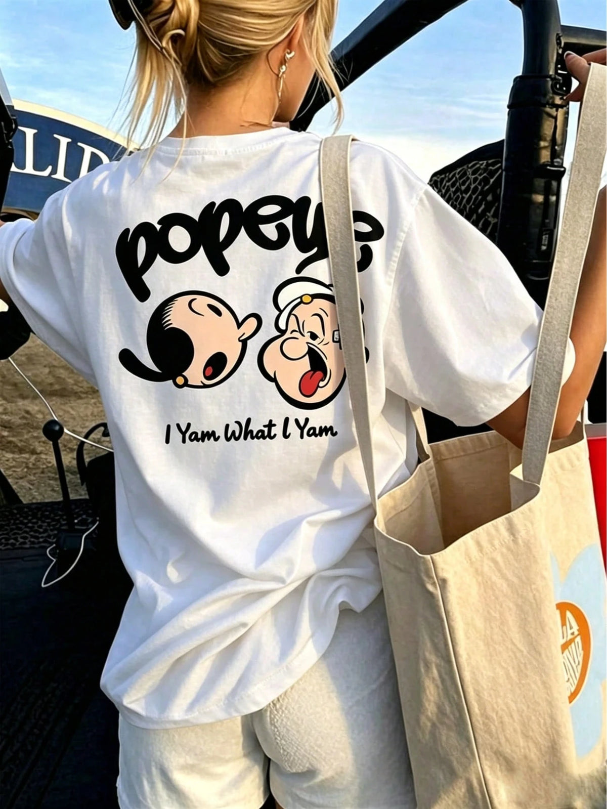 Cartoon Pattern T-Shirt, Anime Print T-Shirt, Casual Street Style Short Sleeve, Top White Summer