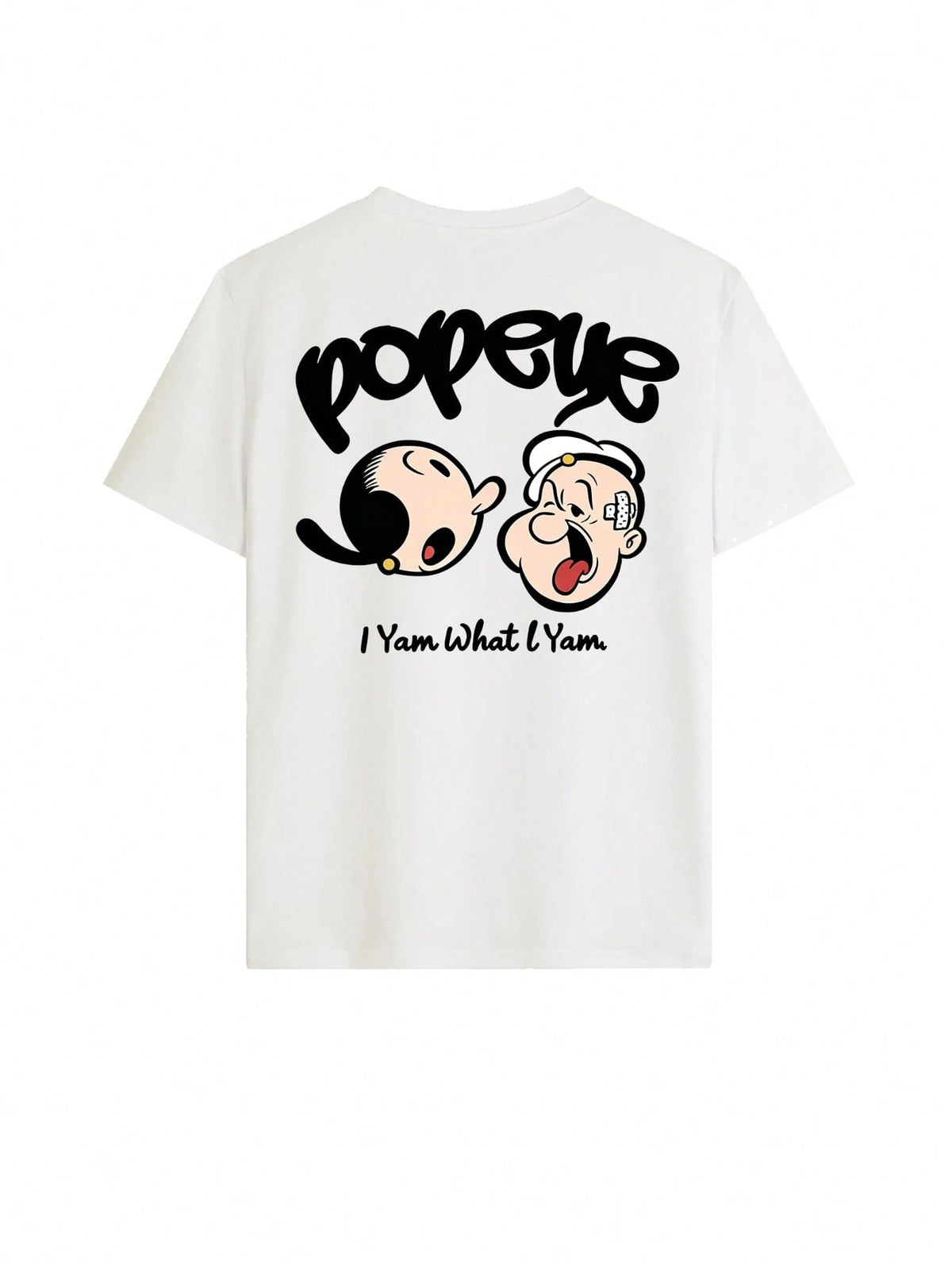 Cartoon Pattern T-Shirt, Anime Print T-Shirt, Casual Street Style Short Sleeve, Top White Summer