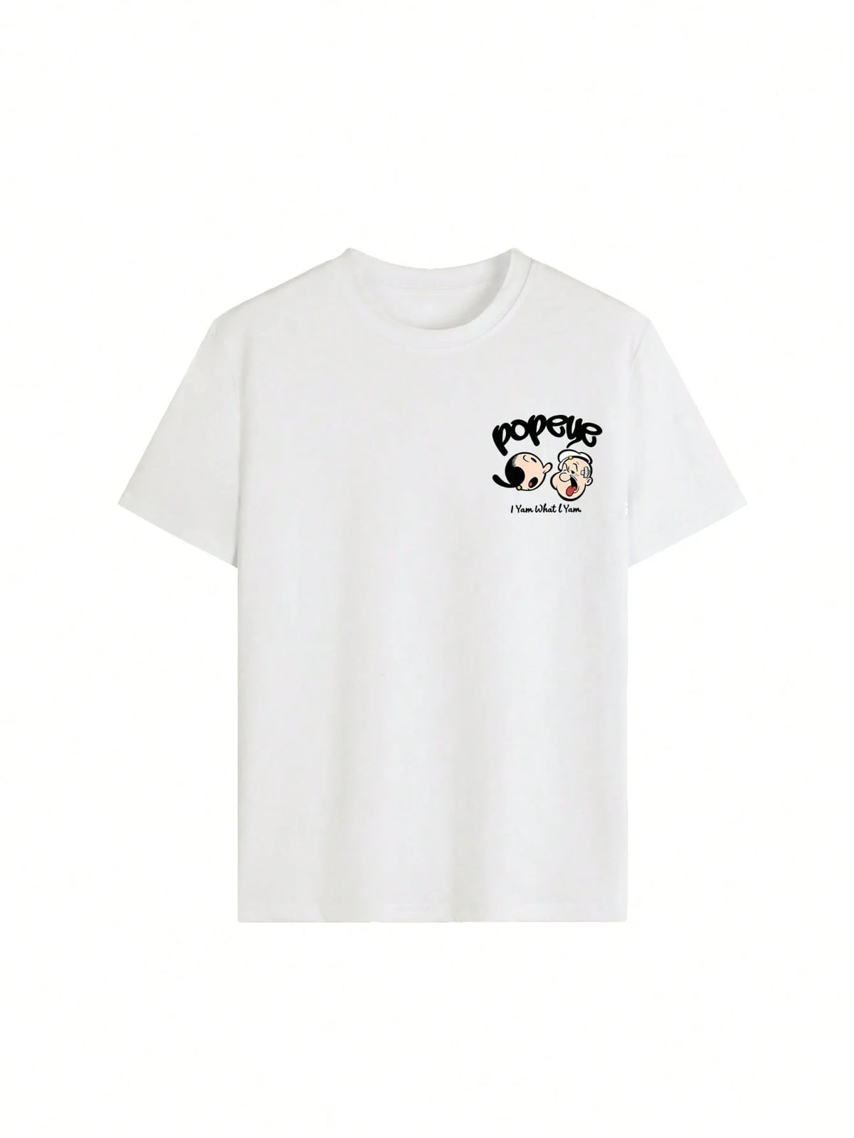 Cartoon Pattern T-Shirt, Anime Print T-Shirt, Casual Street Style Short Sleeve, Top White Summer
