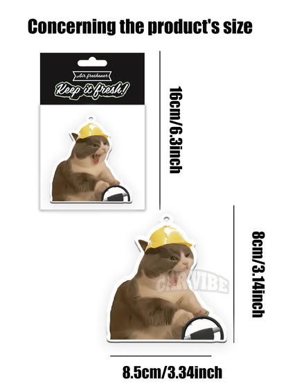 Cat Expression Air Freshener- Hanging Rearview Mirror Fragrance Sheets, Cool Car Decor, Paper Car Air Freshener Combo Set (Multiple Patterns Available), Gift For Friends
