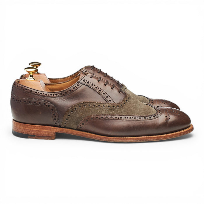 'Cecil' Dark Brown Leather Suede Oxford Brogues UK 9 F