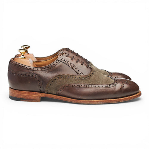 'Cecil' Dark Brown Leather Suede Oxford Brogues UK 9 F