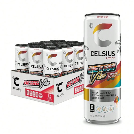CELSIUS ARCTIC VIBE Sparkling Frozen Berry, Sugar Free Energy Drink, 12 Fl Oz (Pack Of 12)