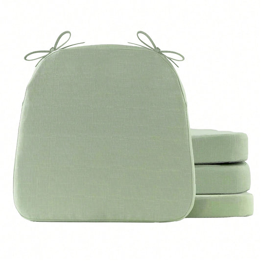 Chair Cushion With Ties For Dining Chairs, Non Slip Kitchen Chair Pad And Dining Seat Cushion With Machine Washable Cover, Sage Green,16"X16"X2"