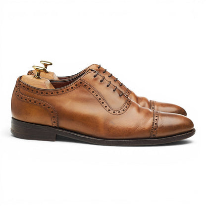 'Chamberlain' Tan Brown Leather Oxford Brogues UK 8 F