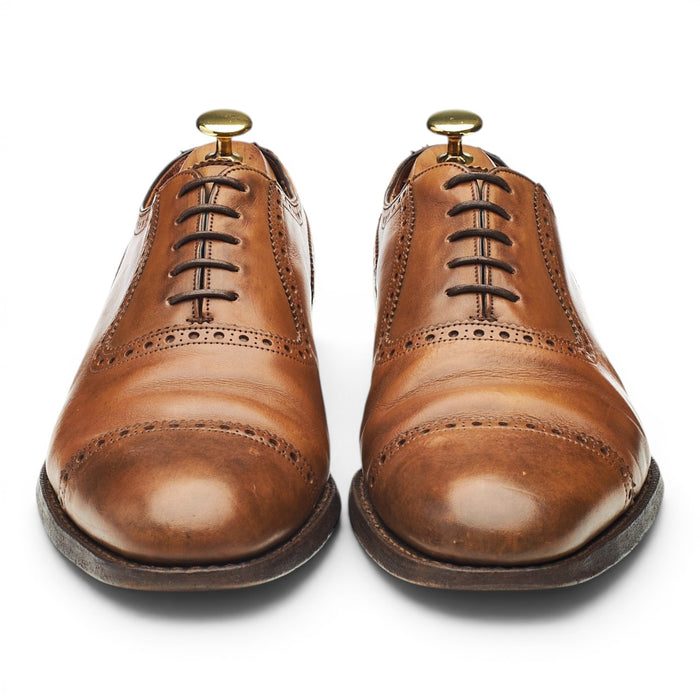 'Chamberlain' Tan Brown Leather Oxford Brogues UK 8 F
