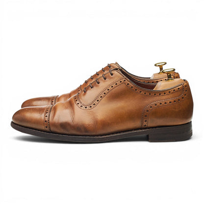 'Chamberlain' Tan Brown Leather Oxford Brogues UK 8 F