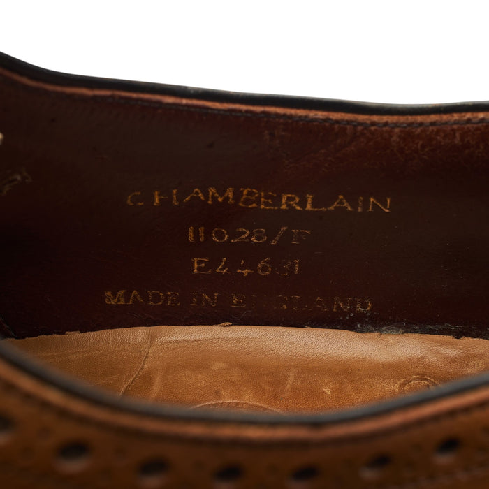 'Chamberlain' Tan Brown Leather Oxford Brogues UK 8 F