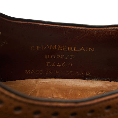 'Chamberlain' Tan Brown Leather Oxford Brogues UK 8 F