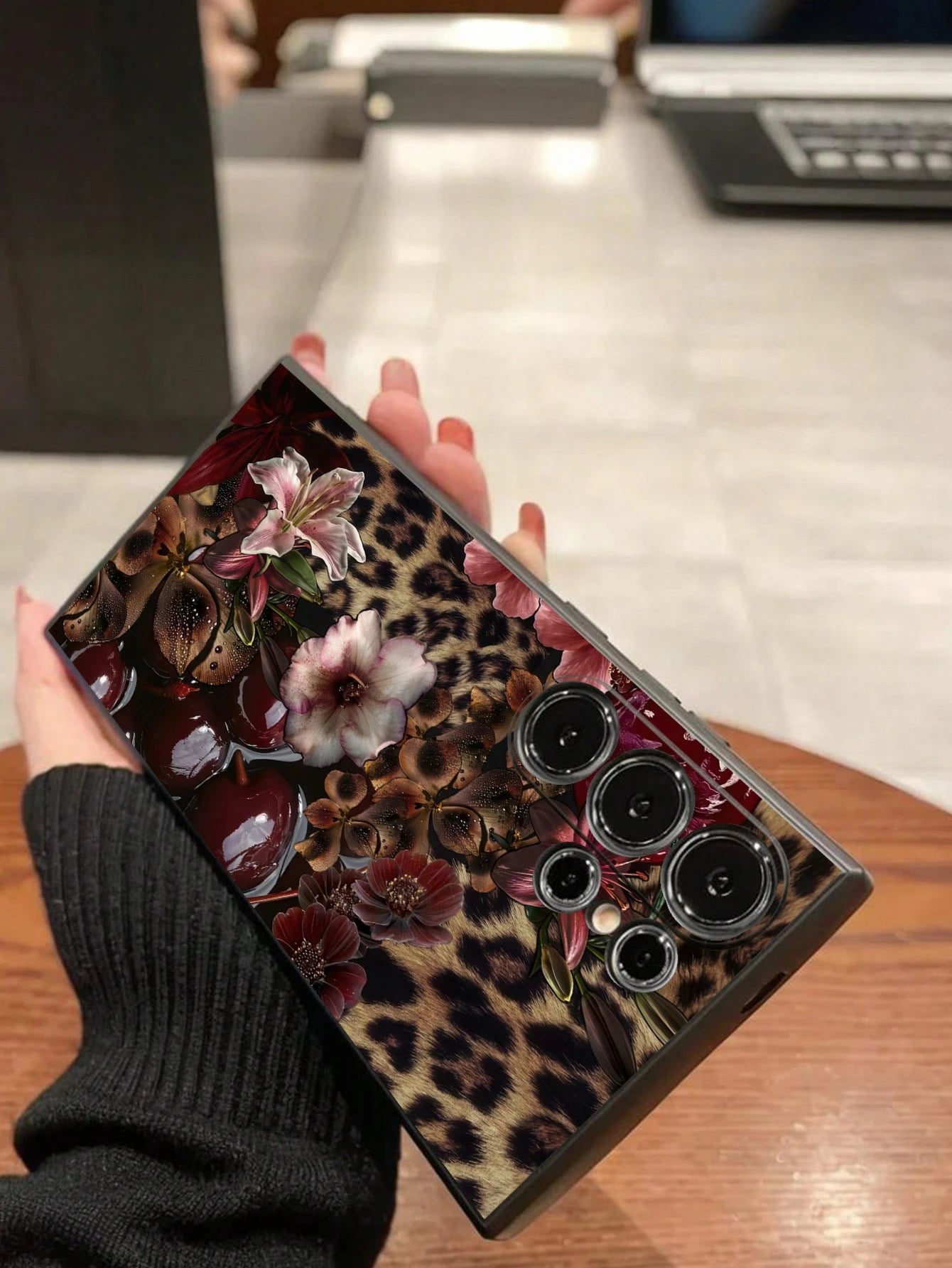 Cheetah,Leopard Print 1pc Leopard Print Floral Pattern Soft TPU Protective Phone Case, Scratch-Resistant And Shock-Proof, Compatible With Huawei Honor, Compatible With Redmi, Compatible With Galaxy A