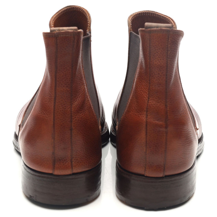 'Chelsea' Tan Brown Leather Chelsea Boots UK 10 E