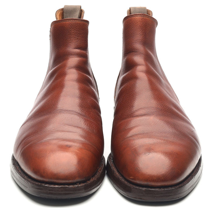 'Chelsea' Tan Brown Leather Chelsea Boots UK 10 E