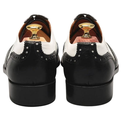 'Chicago' Black and White Leather Oxford Brogue UK 7.5