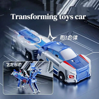 Children's Magnetic Transforming Toy Magic Car, 2-In-1 Collision Transforming Flying Dragon Toy Car, Combined 2-In-1 Boy & Girl Toy Gift, Boy Car Toy, Birthday Toy Gift