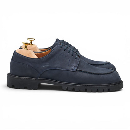 'Chino Golf' Navy Blue Nubuck Apron Derby UK 8