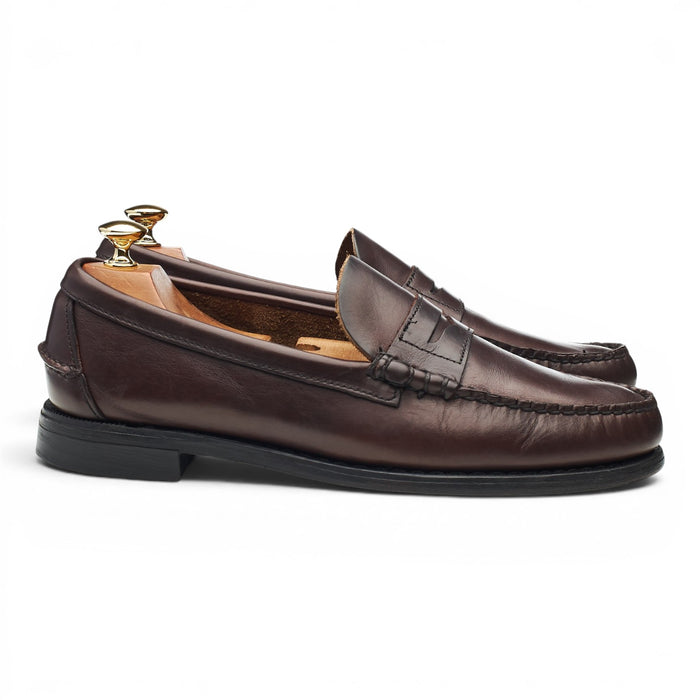 'Classic Dan' Dark Brown Leather Loafers UK 9