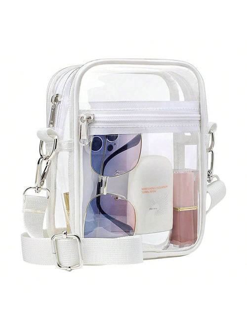 Clear Crossbody Bag, Approved For Stadiums, Suitable For Concerts, Sports Events, PVC Material, Beach, Beach Bags, Summer Outfits