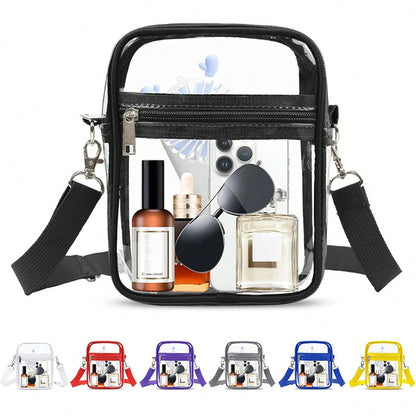 Clear Crossbody Bag, Approved For Stadiums, Suitable For Concerts, Sports Events, PVC Material, Beach, Beach Bags, Summer Outfits