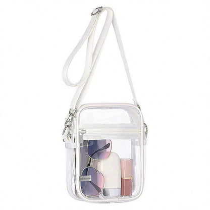 Clear Crossbody Bag, Approved For Stadiums, Suitable For Concerts, Sports Events, PVC Material, Beach, Beach Bags, Summer Outfits