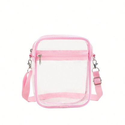 Clear Crossbody Bag, Approved For Stadiums, Suitable For Concerts, Sports Events, PVC Material, Beach, Beach Bags, Summer Outfits