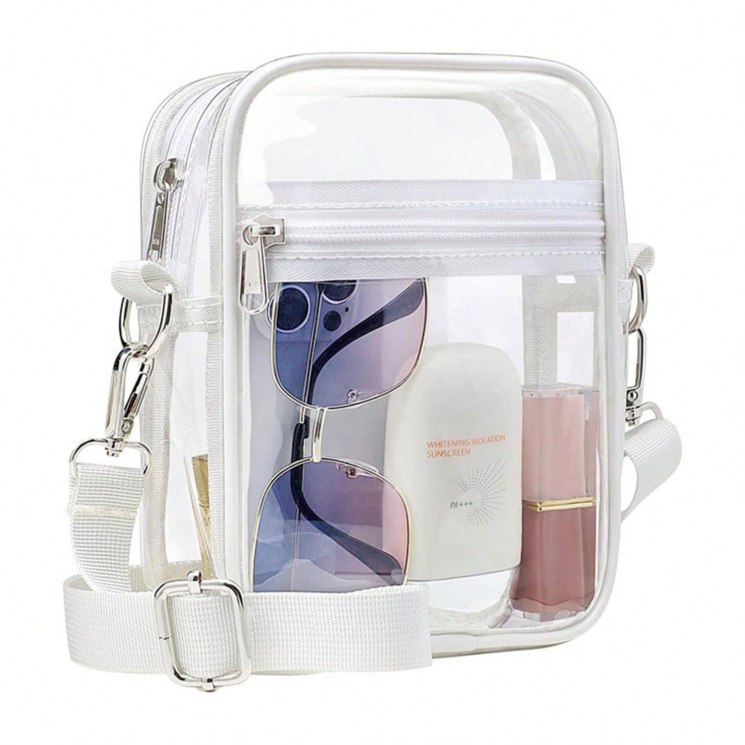 Clear Crossbody Bag, Approved For Stadiums, Suitable For Concerts, Sports Events, PVC Material, Beach, Beach Bags, Summer Outfits