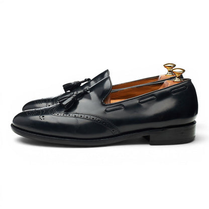 'Clive' Black Leather Tassel Loafers UK 9.5 F