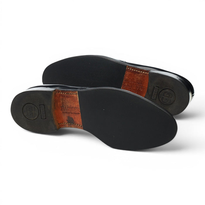 'Clive' Black Leather Tassel Loafers UK 9.5 F