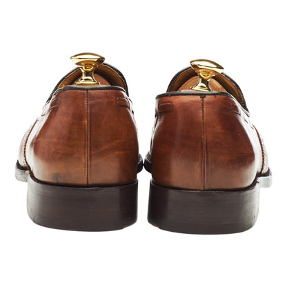 'Clive' Tan Brown Leather Tassel Loafers UK 6.5 F