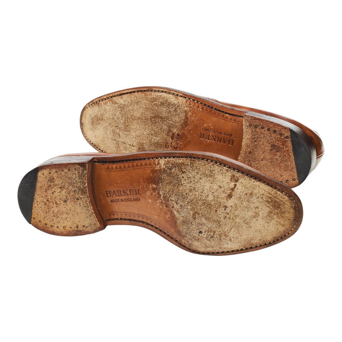 'Clive' Tan Brown Leather Tassel Loafers UK 6.5 F