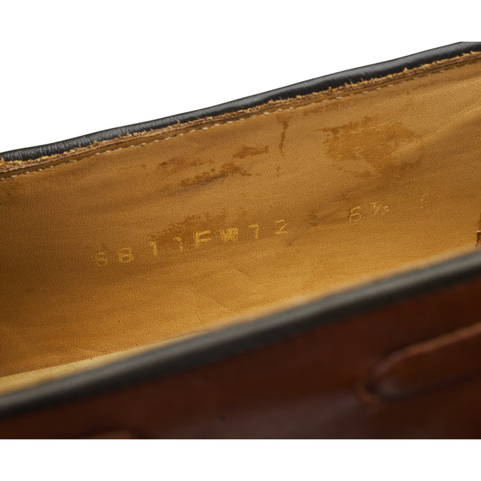 'Clive' Tan Brown Leather Tassel Loafers UK 6.5 F