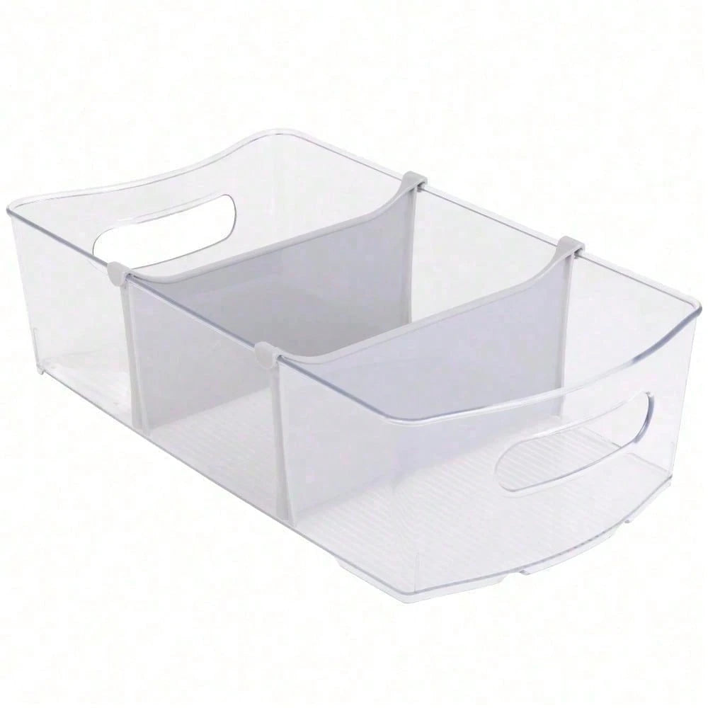 Closet And Laundry Storage Bin With Removable Dividers Clear Plastic Organizer Box For Clothes Toys Accessories Bedroom Closet Home Storage 14.5 X 8 In