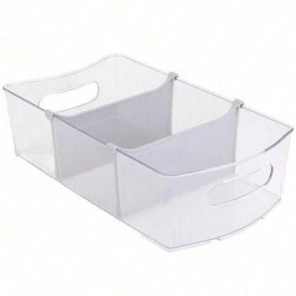 Closet And Laundry Storage Bin With Removable Dividers Clear Plastic Organizer Box For Clothes Toys Accessories Bedroom Closet Home Storage 14.5 X 8 In
