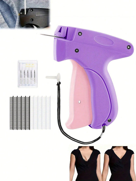 Clothing Sewing Gun, Mini Handheld Fast Repair Tool, Clothing Repair Tool Set, Tagging Gun With 6 Needles, 1000 Black Fasteners And 1000 White Fasteners, Portable Mini Tagging Tool (Needle Box Text Ra