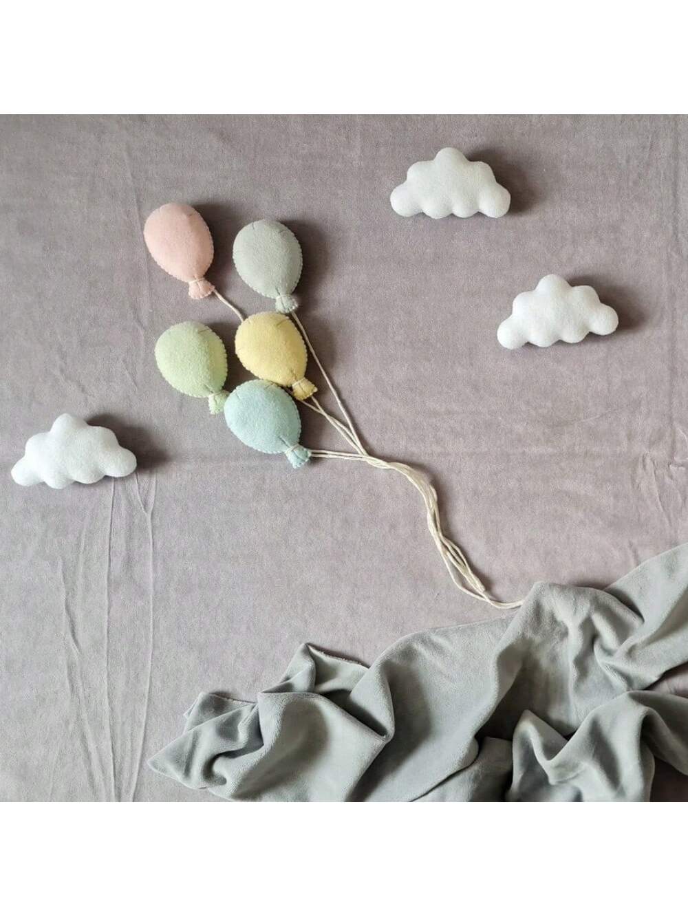 Cloud-Themed Felt Balloon Decoration Photography Props Set, Soft Material Photo Props Set, Balloon Cloud Decoration, Suitable For Holiday Gifts