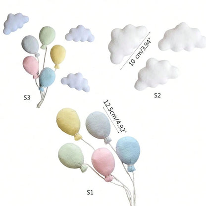 Cloud-Themed Felt Balloon Decoration Photography Props Set, Soft Material Photo Props Set, Balloon Cloud Decoration, Suitable For Holiday Gifts