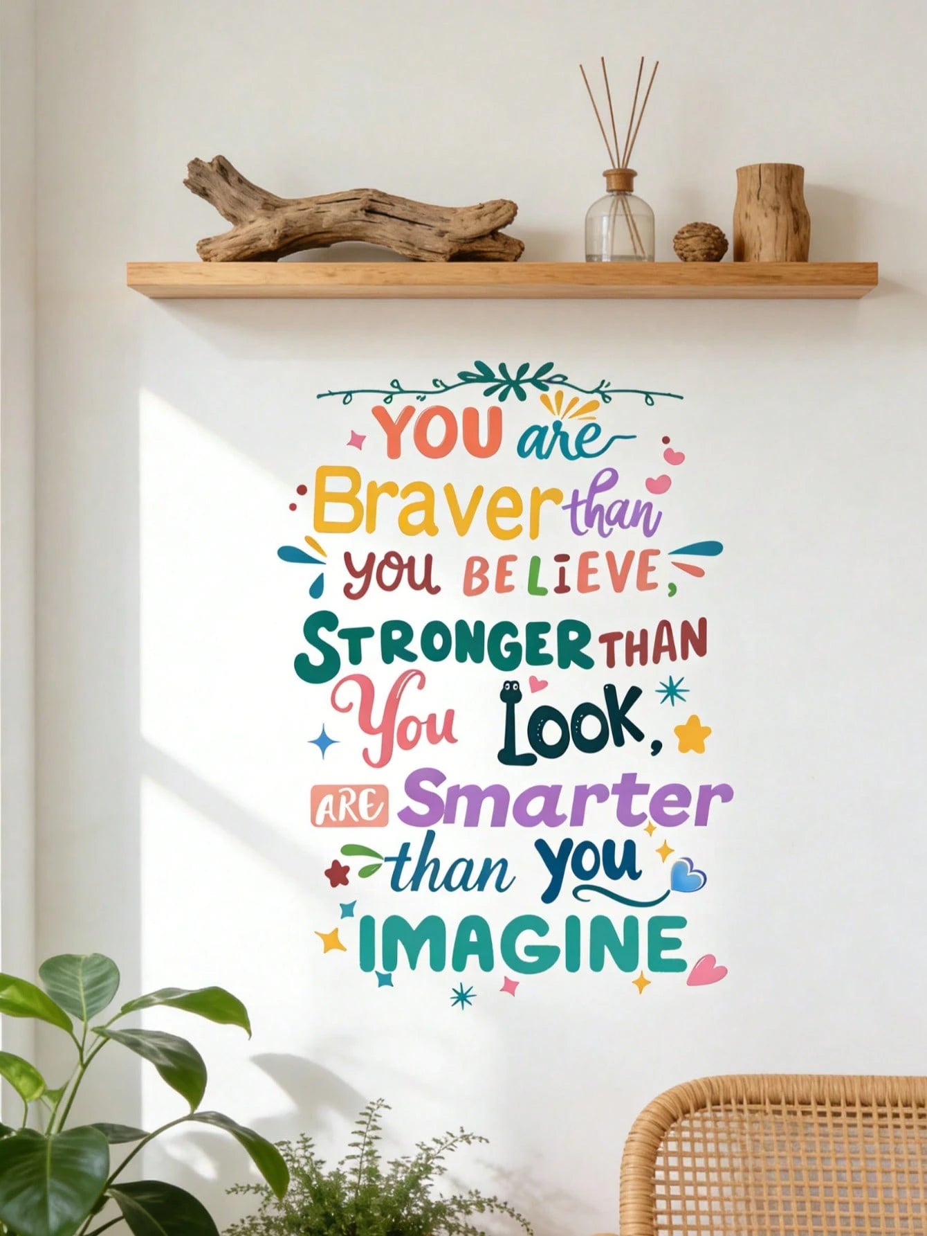 Colorful English Inspirational Quotes Wall Stickers, Decorative Wall Paintings, Motivational Sentences, Self-Adhesive Paintings, Study Decoration