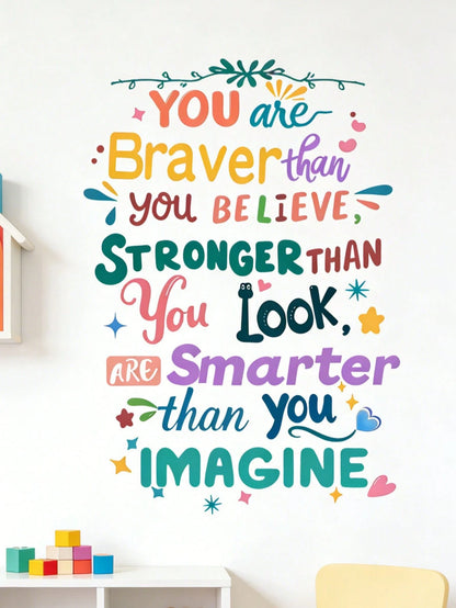 Colorful English Inspirational Quotes Wall Stickers, Decorative Wall Paintings, Motivational Sentences, Self-Adhesive Paintings, Study Decoration