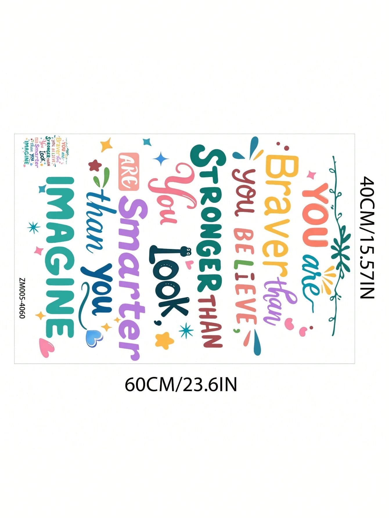 Colorful English Inspirational Quotes Wall Stickers, Decorative Wall Paintings, Motivational Sentences, Self-Adhesive Paintings, Study Decoration