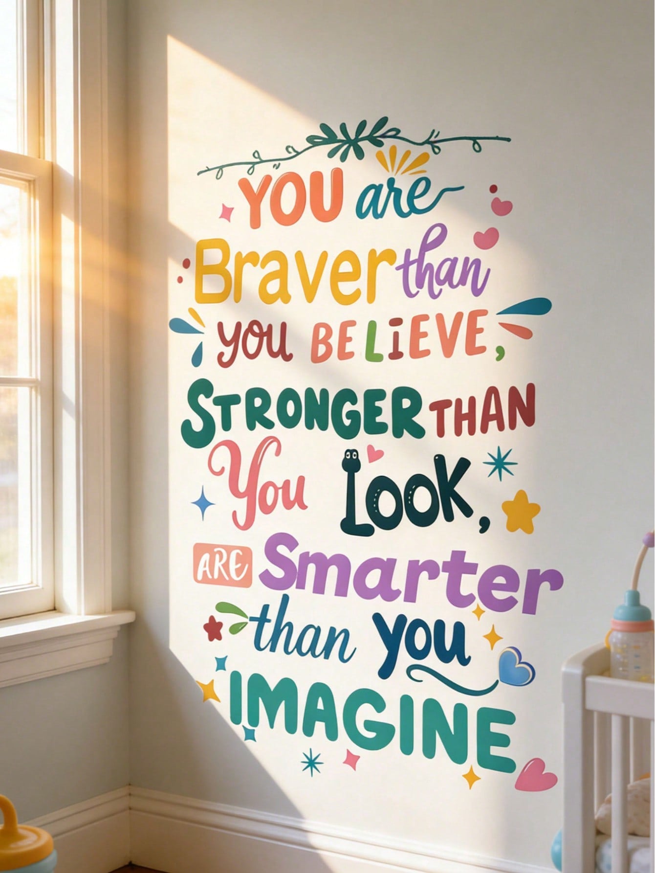 Colorful English Inspirational Quotes Wall Stickers, Decorative Wall Paintings, Motivational Sentences, Self-Adhesive Paintings, Study Decoration