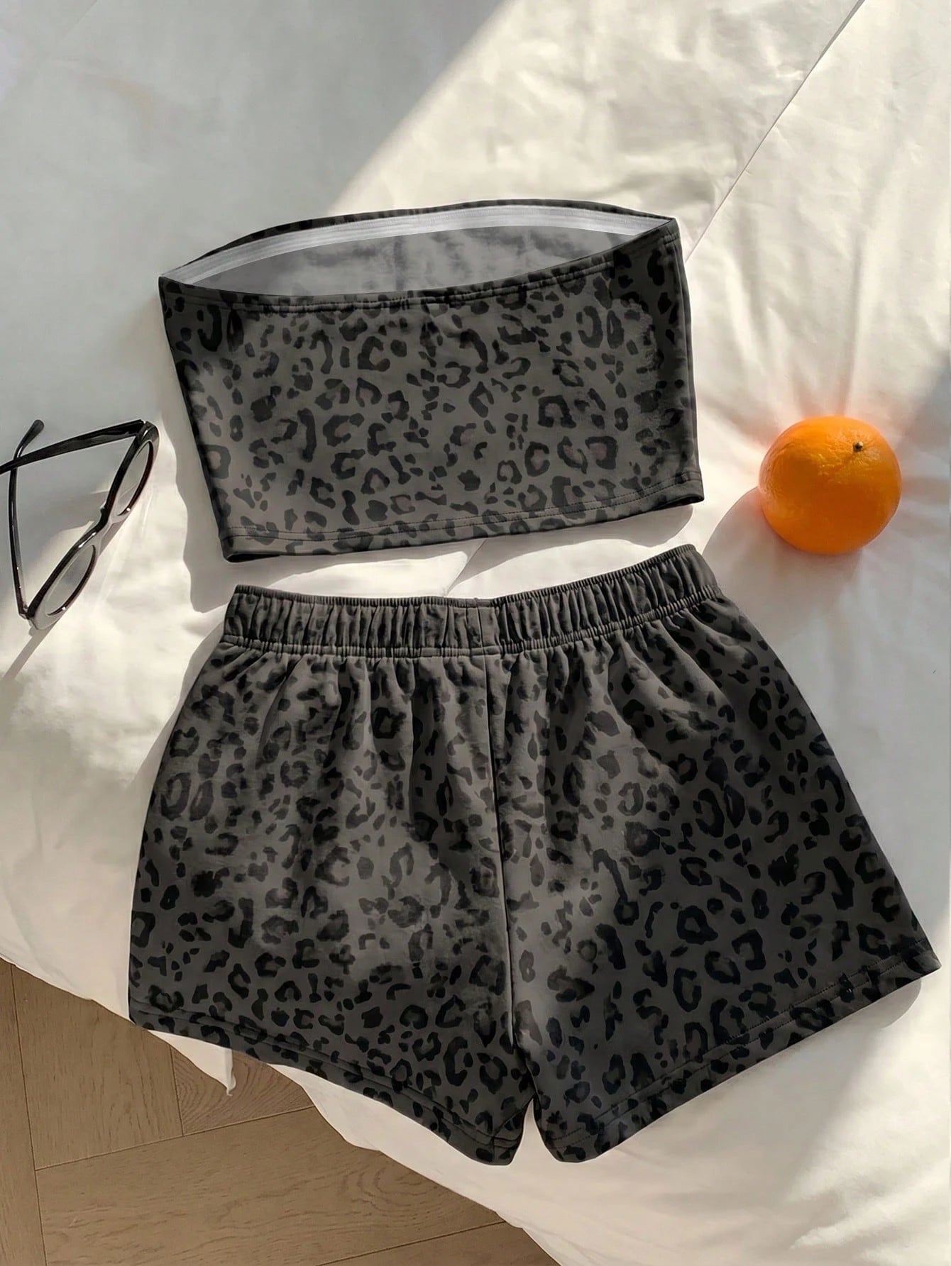 Comfortcana Leopard Print 2-Piece Set Women's Clothing, Suitable For Vacation, Graduation Season, Summer Top, Daily Commute, Date, Party, Autumn/Winter/Spring/Summer, Christmas, New Year, Thanksgiving