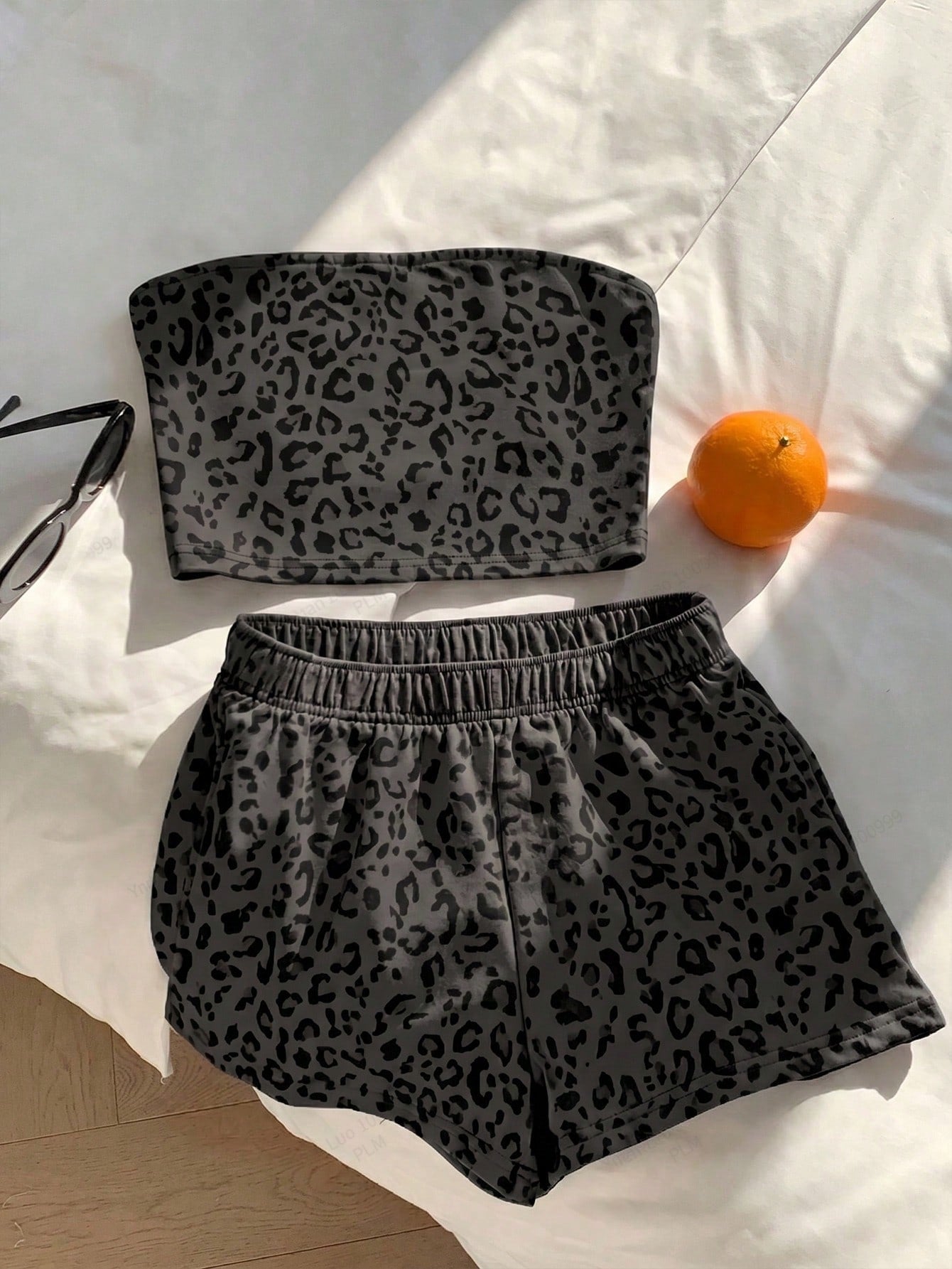Comfortcana Leopard Print 2-Piece Set Women's Clothing, Suitable For Vacation, Graduation Season, Summer Top, Daily Commute, Date, Party, Autumn/Winter/Spring/Summer, Christmas, New Year, Thanksgiving