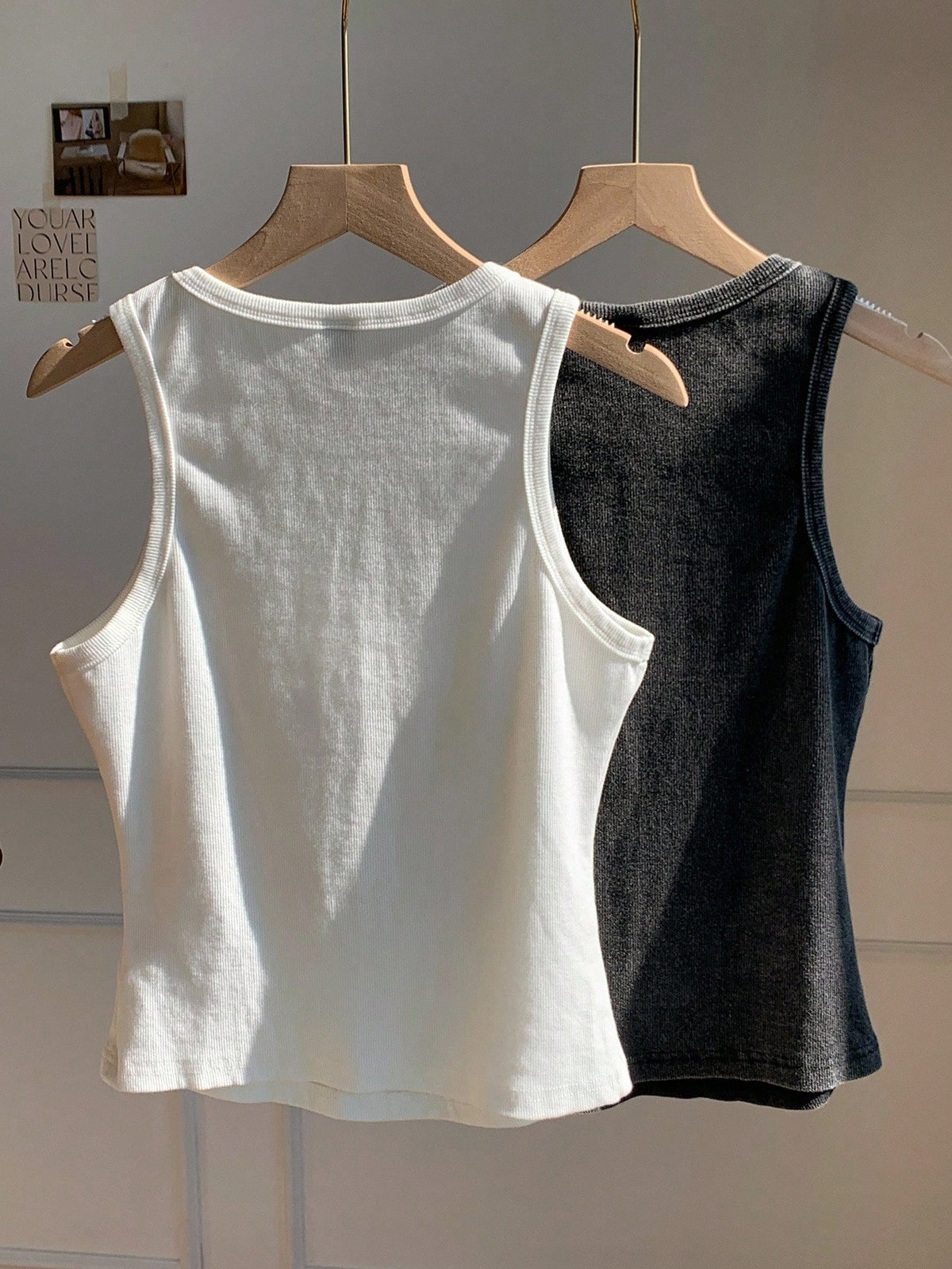 Comfortcana Versatile Women Black And White Sleeveless Tank Top Rib-Knit Round Neck Regular Fit Casual Style Ribbed Tops Cotton Basic Plain