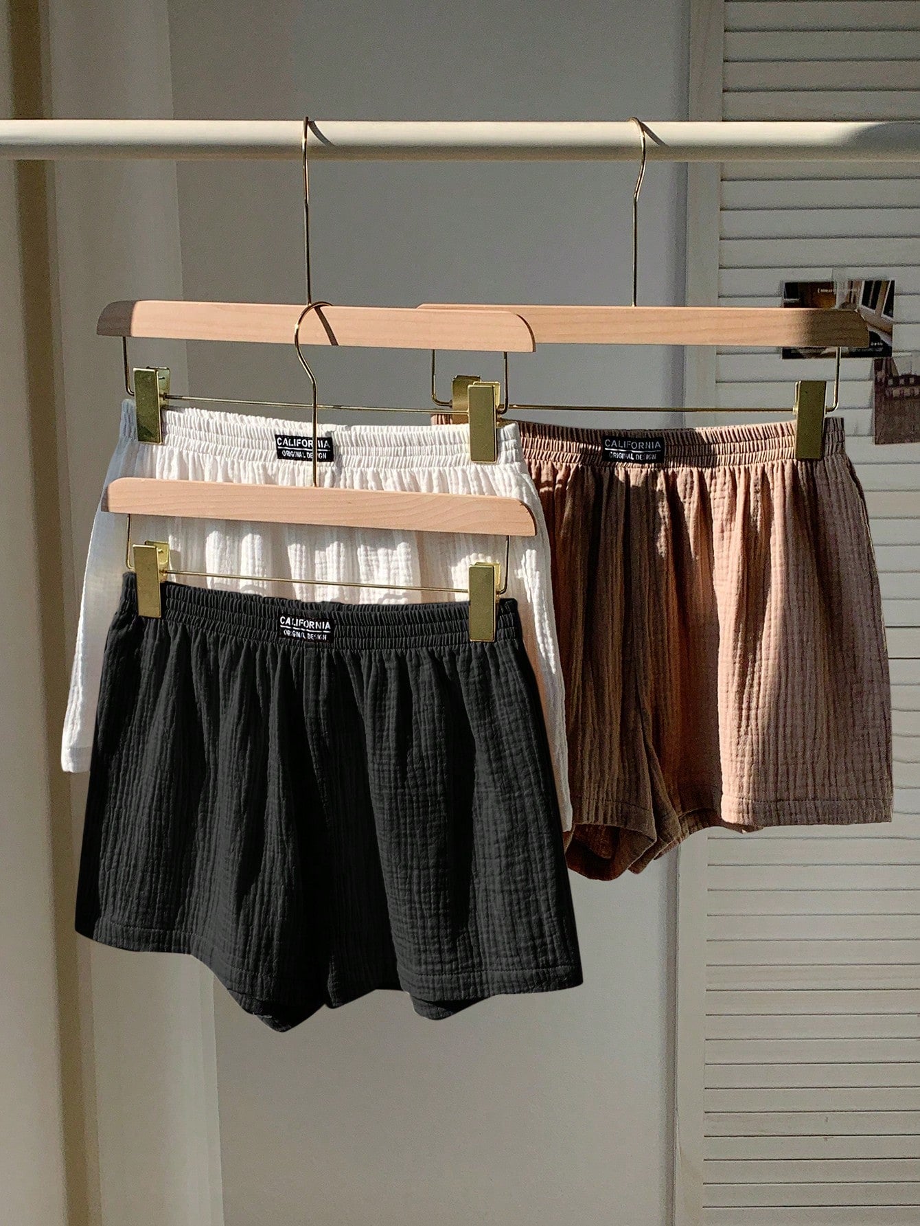 Comfortcana Women Letter Jacquard Wide Leg Shorts Set,Shorts For Summer Lounge White Black Beige Casual