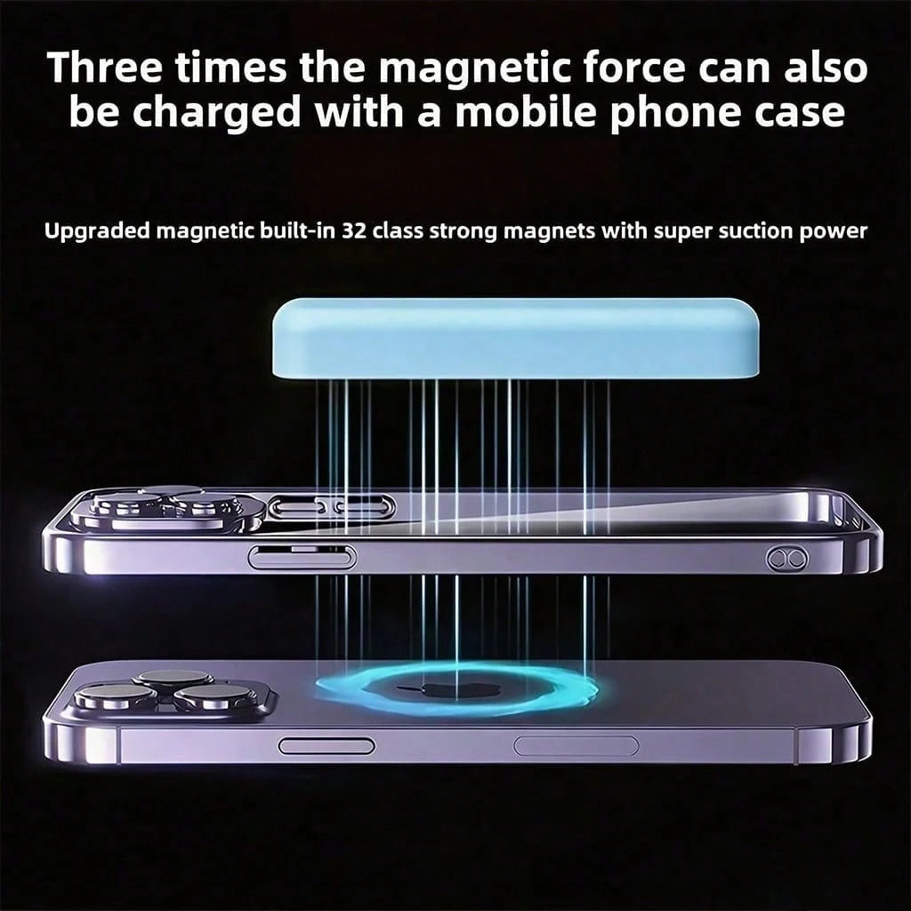 Compact Black 5000mAh Magnetic Wireless Charger, 15W Magnetic Wireless Charging Plus 22.5W USB-C Charging, With LED Battery Display, Compact Everyday Design And Magnetic Hold, For 12 Through 16 Ser